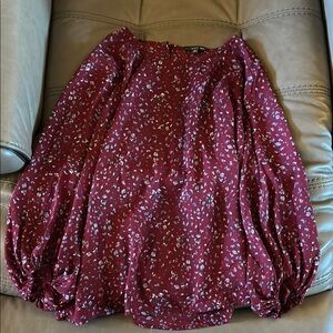 West Kei Red Ruffled Bubble Tunic Top